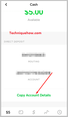 Click on Copy Account Details