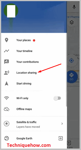 Click on Location sharing 