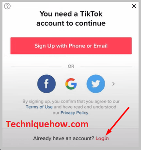 Click on Login