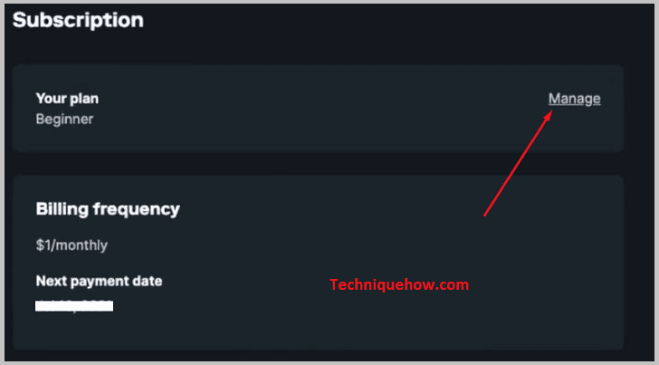 Click on 'Manage'