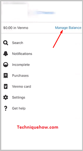 Click on Manage Balance
