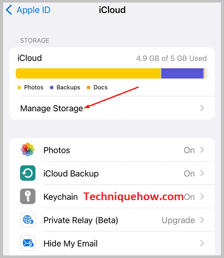 Click on Manage Storage