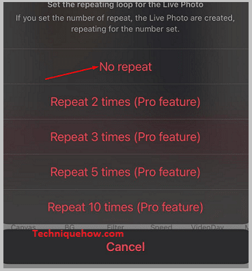 Click on No Reapet