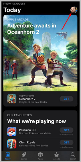 Click on Profile icon