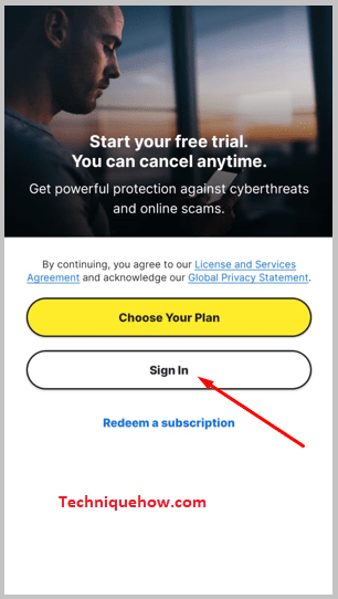 Click on Sign in