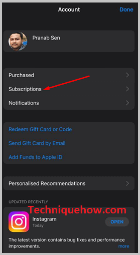 Click on Subcription