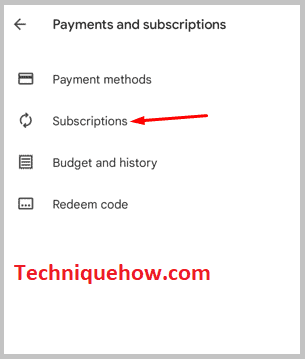 Click on Subscriptions