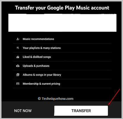 Click on Transfer