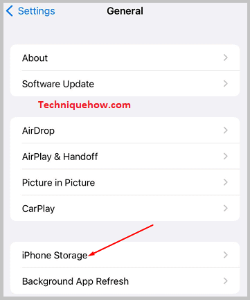 Click on iPhone storage