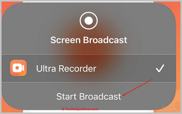 Click on the Start Broadcast button