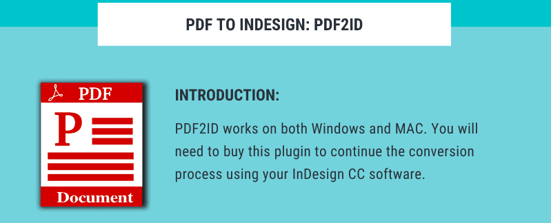 Convert PDF to INDD PDF2ID