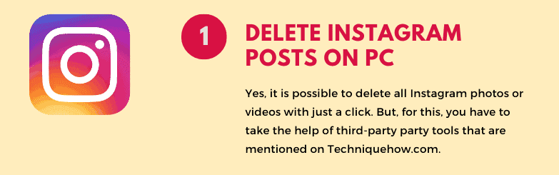 Delete all Your Instagram posts from PC