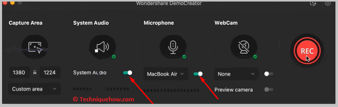 Enable system audio and microphone