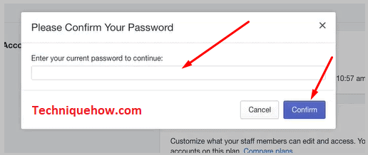 Enter a password and confirm