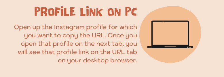 Find Instagram profile link on PC