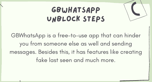 GBWhatsApp Unblock Steps