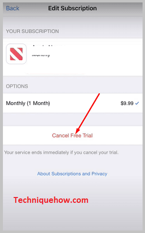 Hit the 'Cancel Subscription' option