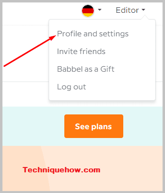 Select Profile and settings