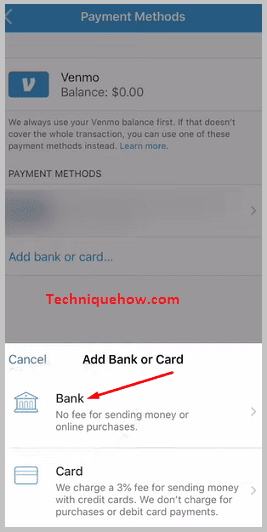 Select bank option