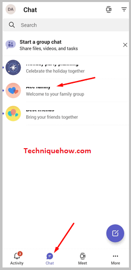 Tap on Chat icon