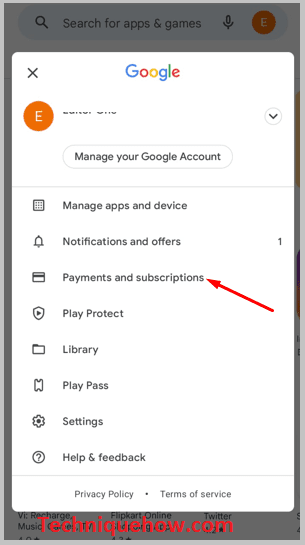 Tap on 'Payments & subscriptions'