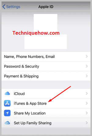 Tap on the 'iTunes & App Store' option