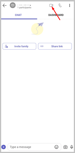 Tap on video icon