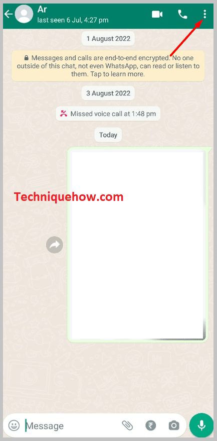 Three dots button from the top right corner