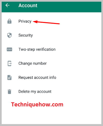 click Privacy on whatapp