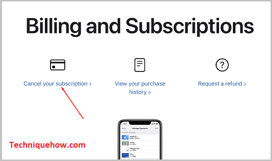 click on Cancel your subscription