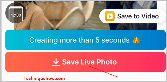 click on Save Live Photo.