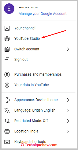 click on YouTube Studio