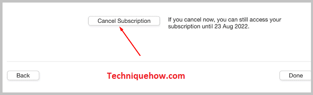 click on the Cancel Subscription