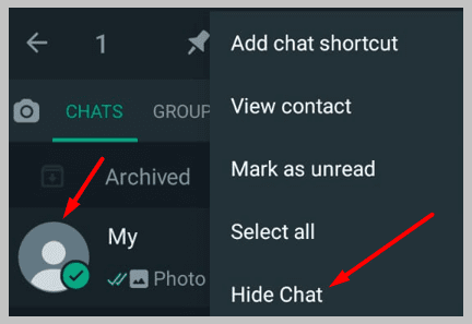 click on the Hide chat option
