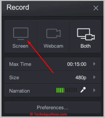 click on the Screen option