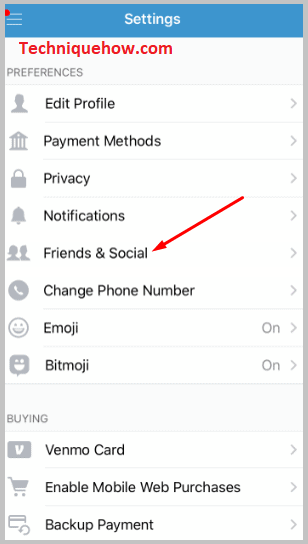 click on the option Friends & Social