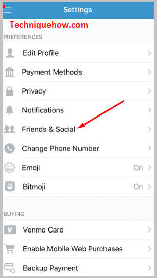 click on the option Friends & Social 