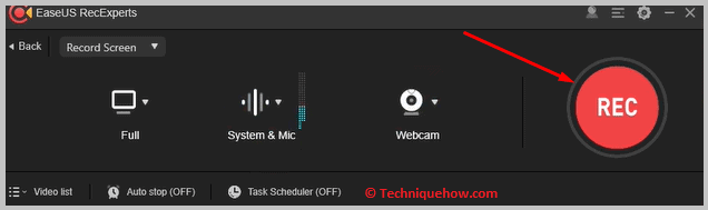 click on the orange REC button