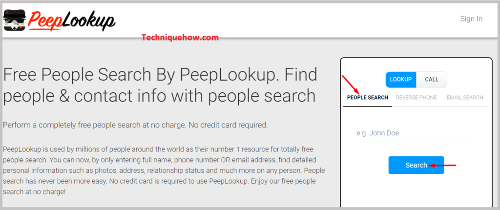 e People Search header