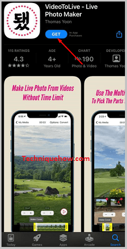 install the VideoToLive ap