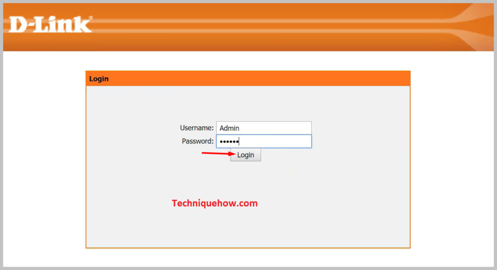 log in with your credentials dlink