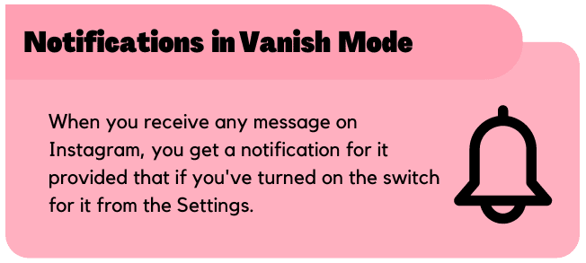 notifications for messages in vanish mode