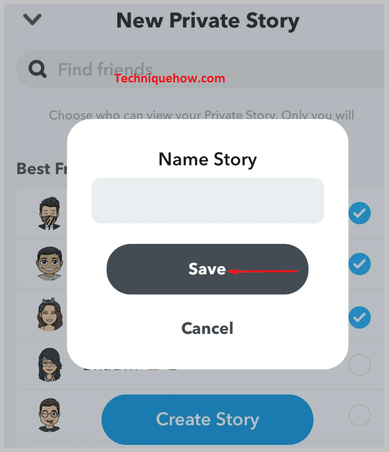 story with a name then click on the Save option