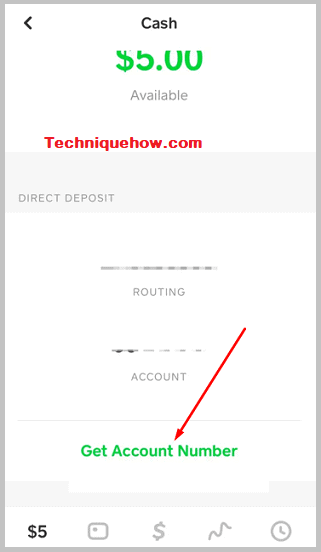 tap on Get Account Number