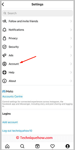 Click on Accounts