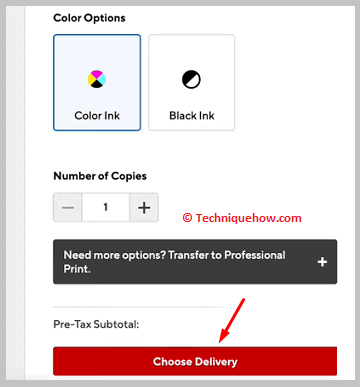 Click on Choose Delivery
