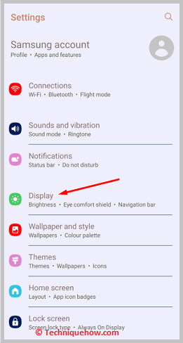 Click on Display