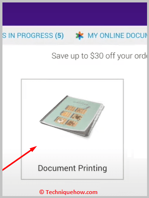 Click on Document Printing