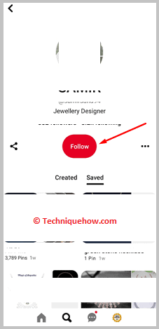 Click on Following