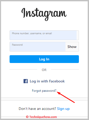Click on 'Forgot password'